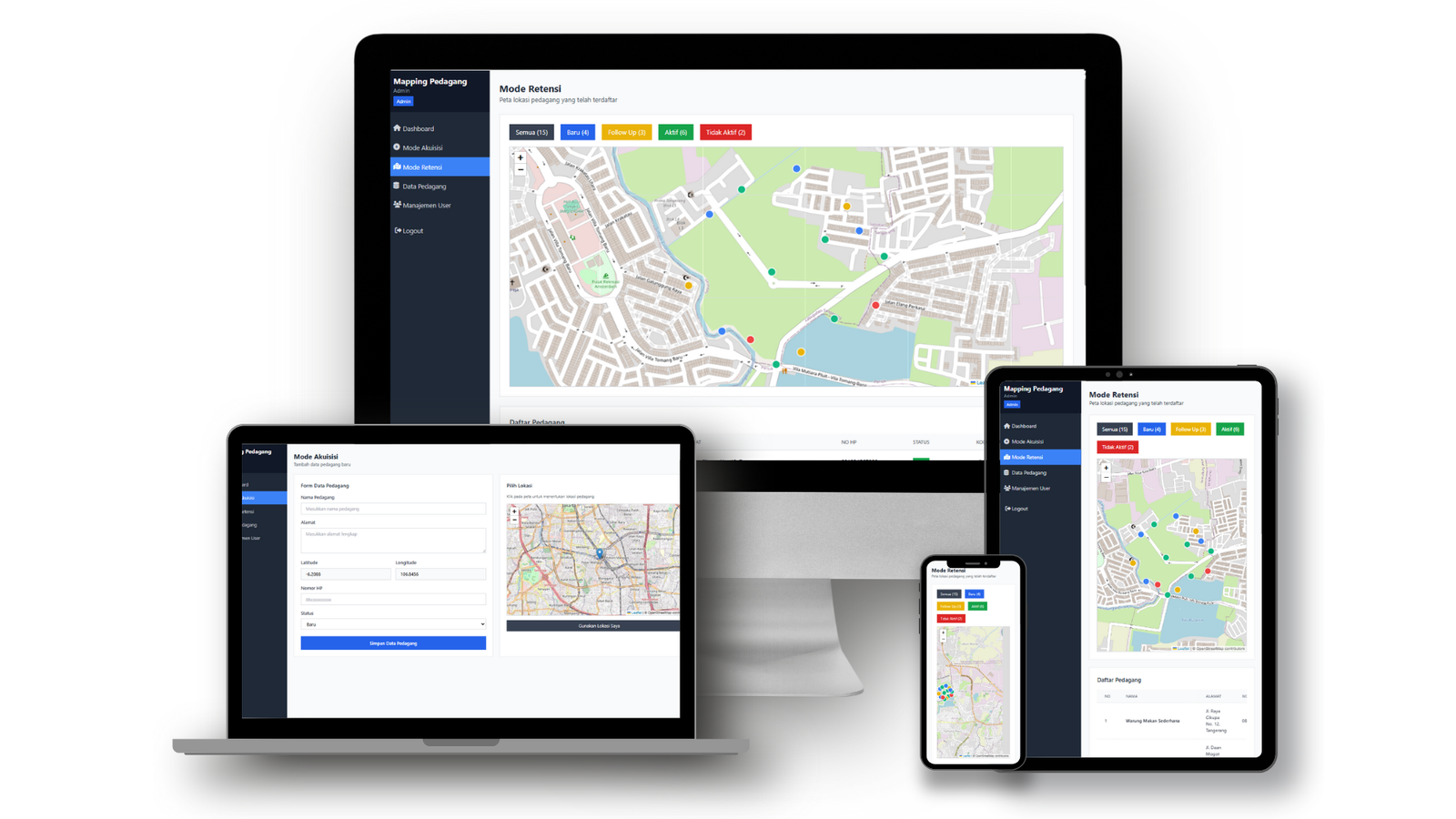Mapping Pedagang - Sistem Manajemen & Pemetaan Pedagang